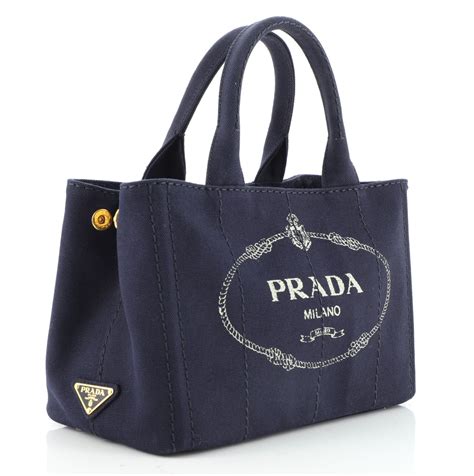 prada canapa stampata canvas tote|Prada canvas tote large.